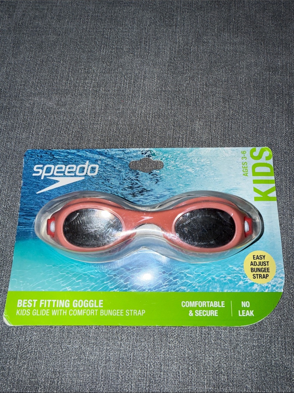 Speedo Kids Swim Goggles - Coral Frame with Dark Lenses